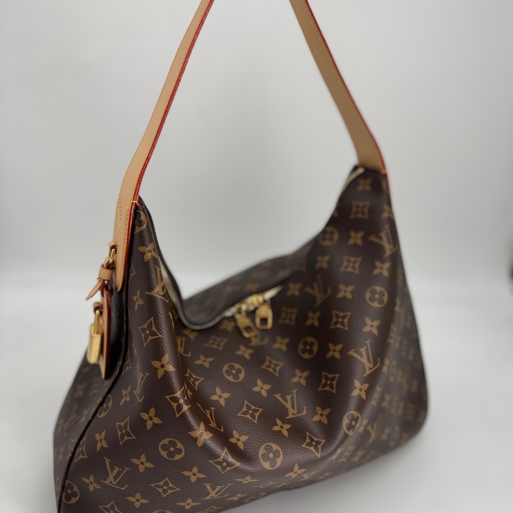 Louis Vuitton Brown and Tan Monogram Hobo Bag